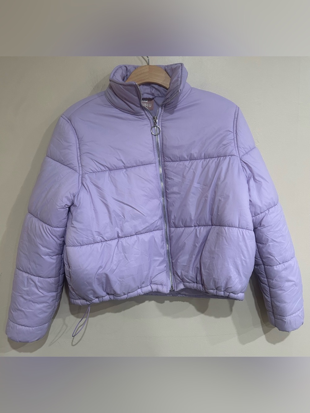 Show Me Your Mumu Snowbird Cropped Puffer Jacket Powder Purple Small